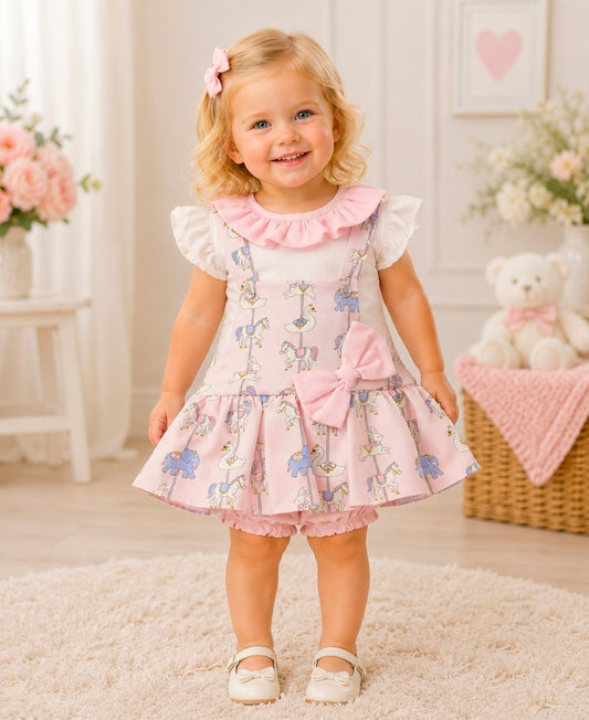 Baby Girls Pink Carousel Jam Pants Set