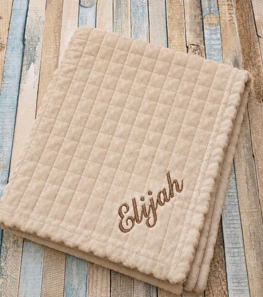 Unisex Baby Taupe Jacquard Square Baby Wrap