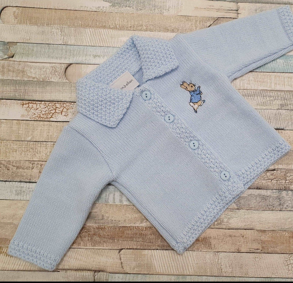 Baby Boys Blue Rabbit Cardigan
