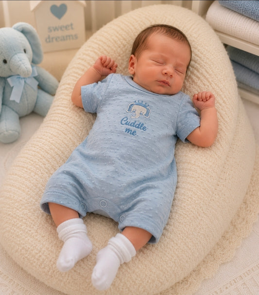 Premature Baby Boys Cuddle Me Elephant Design Romper