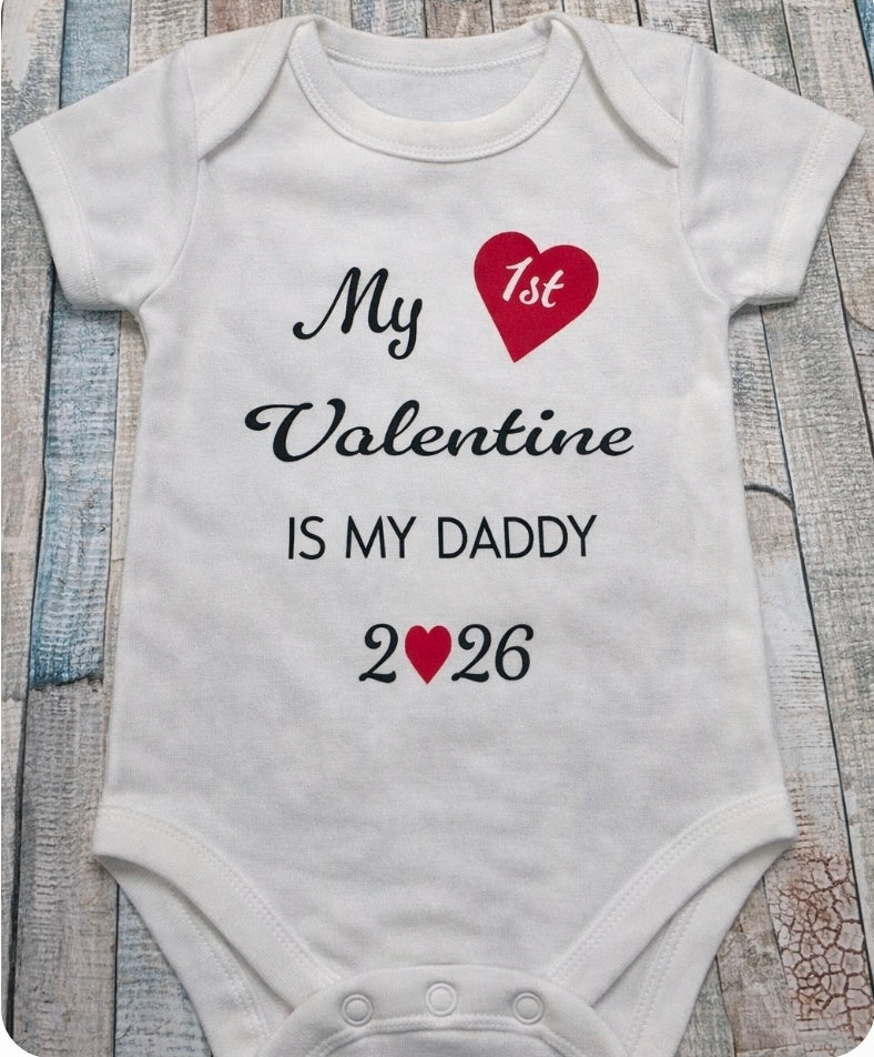 My 1st Valentine Is My Daddy 2026 Printed Vest