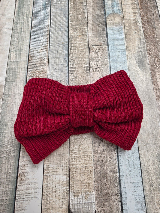 Baby Girls  Red Knitted Bow Headband
