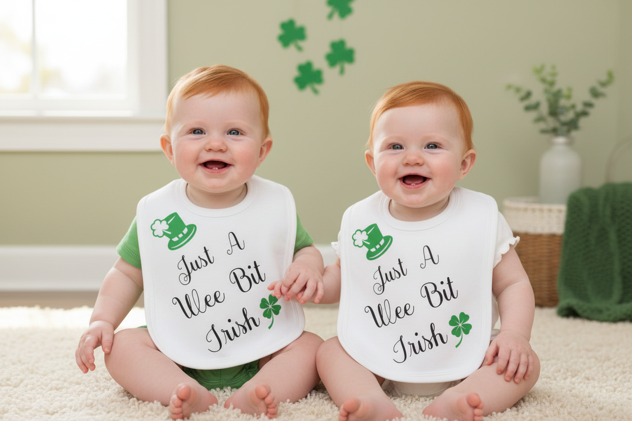 Baby Printed Just A Wee Bit Irish Bib