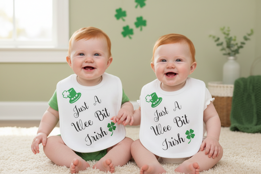 Baby Printed Just A Wee Bit Irish Bib