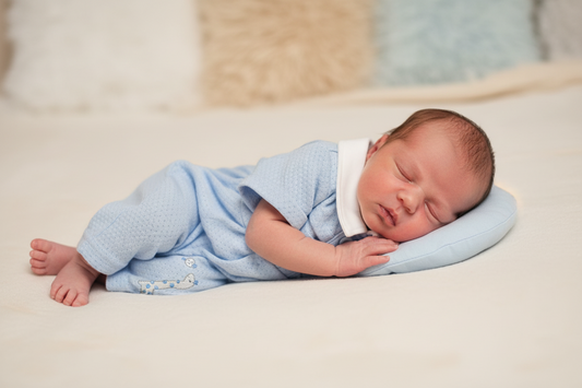 Premature Baby Boys Blue Giraffe Romper