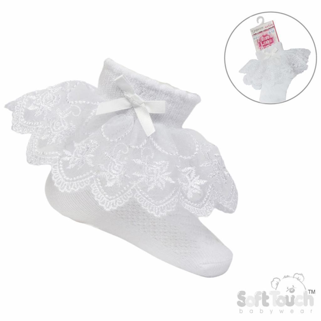 Baby Girls Floral Lace White Socks
