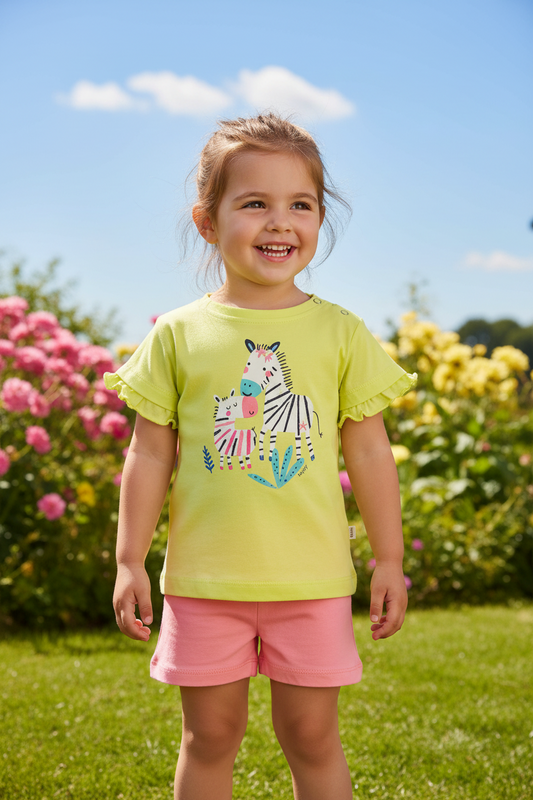 Zebra Printed Baby Girls Short Set