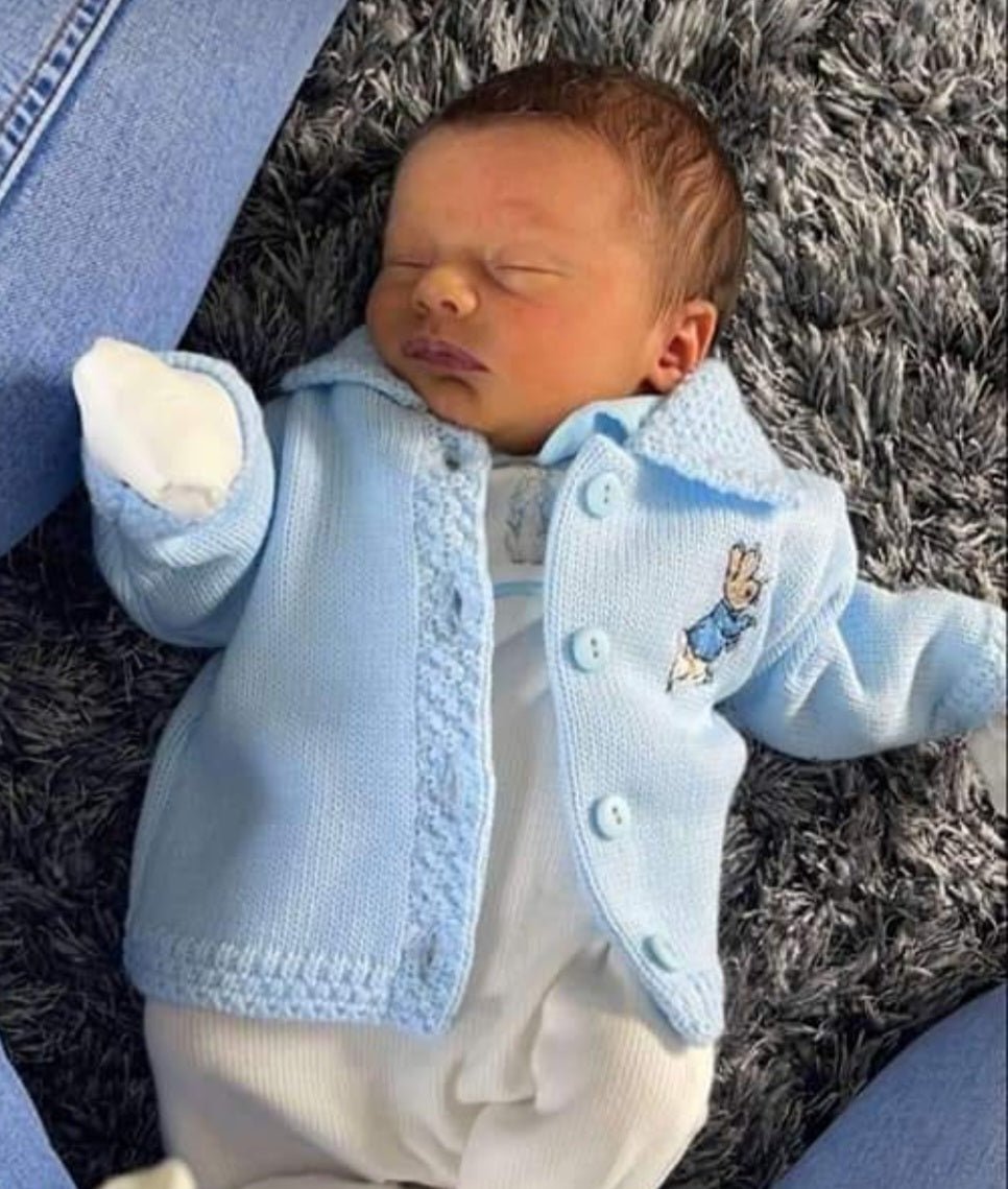 Baby Boys Blue Rabbit Cardigan - Nana B Baby & Childrenswear Boutique