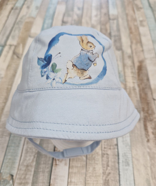 Baby Boys Blue Sunhat With Printed Blue Rabbit Design - Nana B Baby & Childrenswear Boutique