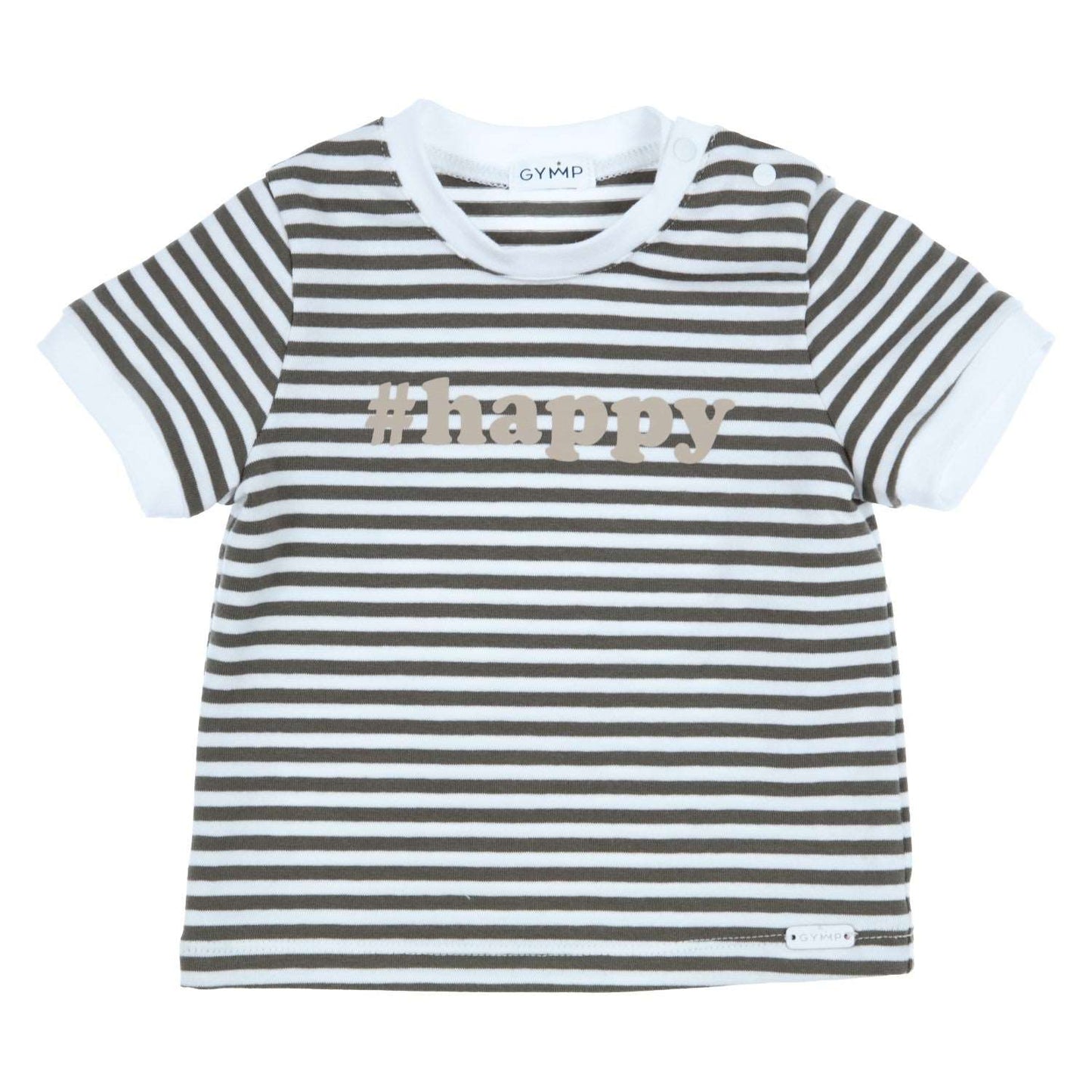 Baby Boys Khaki & White Happy T Shirt - Nana B Baby & Childrenswear Boutique