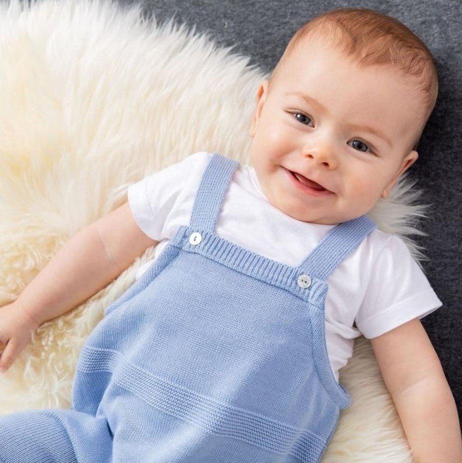 Baby Boys Plain Blue Dungaree - Nana B Baby & Childrenswear Boutique