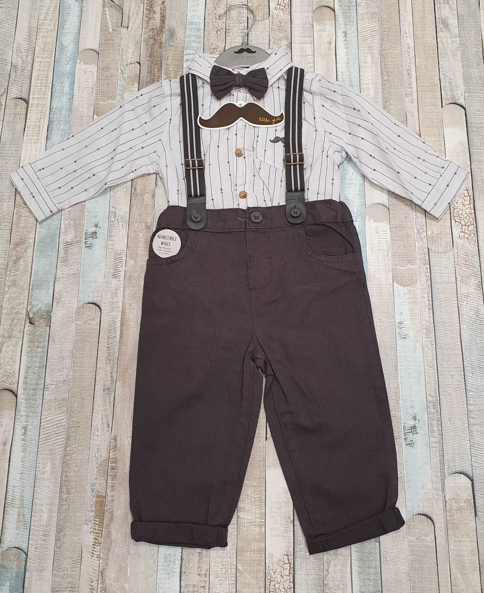 Baby Boys Trouser Dickie Bow Braces & Shirt Set - Nana B Baby & Childrenswear Boutique
