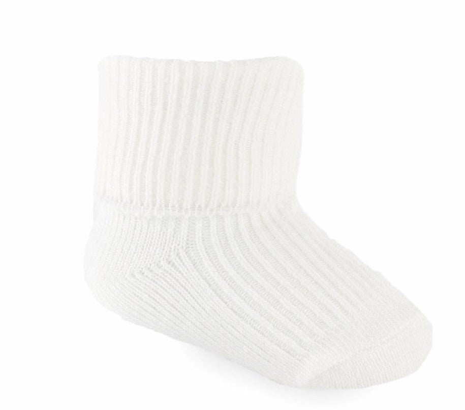 Baby Cream Cotton Turndown Ankle Socks - Nana B Baby & Childrenswear Boutique