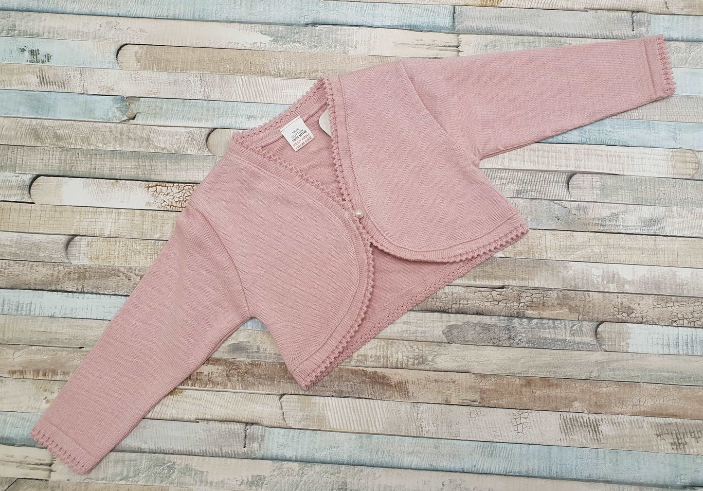 Baby Girl Dusky Pink Knitted Cotton Bolero - Nana B Baby & Childrenswear Boutique