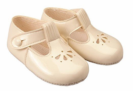 Baby Girls Cream Petal Patent Shoes - Nana B Baby & Childrenswear Boutique