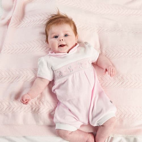 Baby Girls Dandelion Smocked Rabbit Romper - Nana B Baby & Childrenswear Boutique