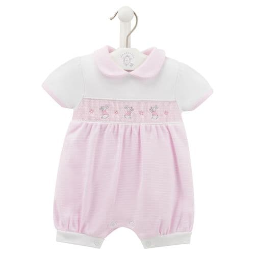 Baby Girls Dandelion Smocked Rabbit Romper - Nana B Baby & Childrenswear Boutique