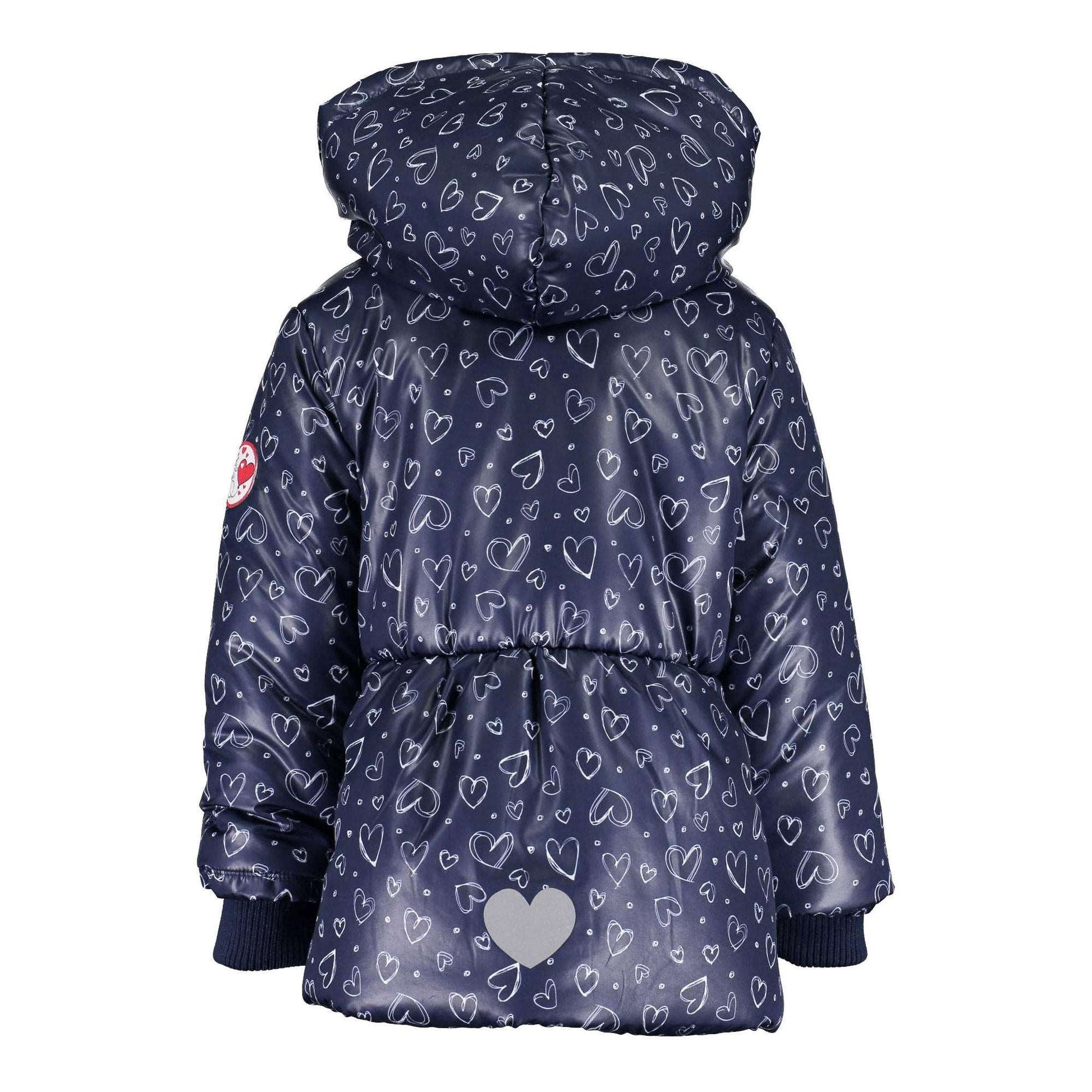 Baby Girls Heart Design Navy Woven Jacket - Nana B Baby & Childrenswear Boutique