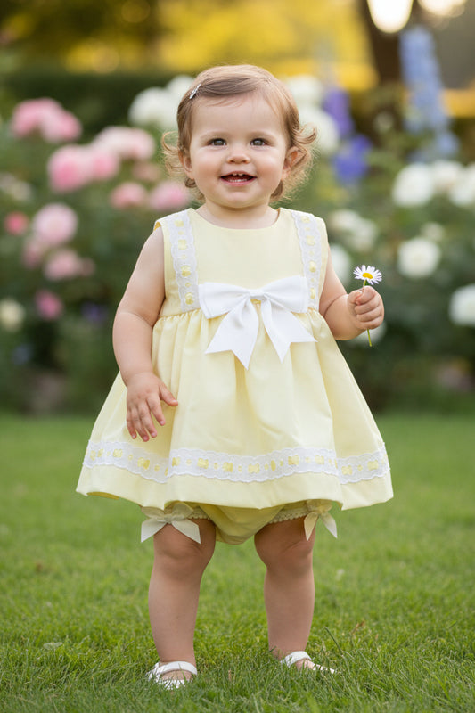 Baby Girls Lemon Sleeveless Dress & Pants - Nana B Baby & Childrenswear Boutique