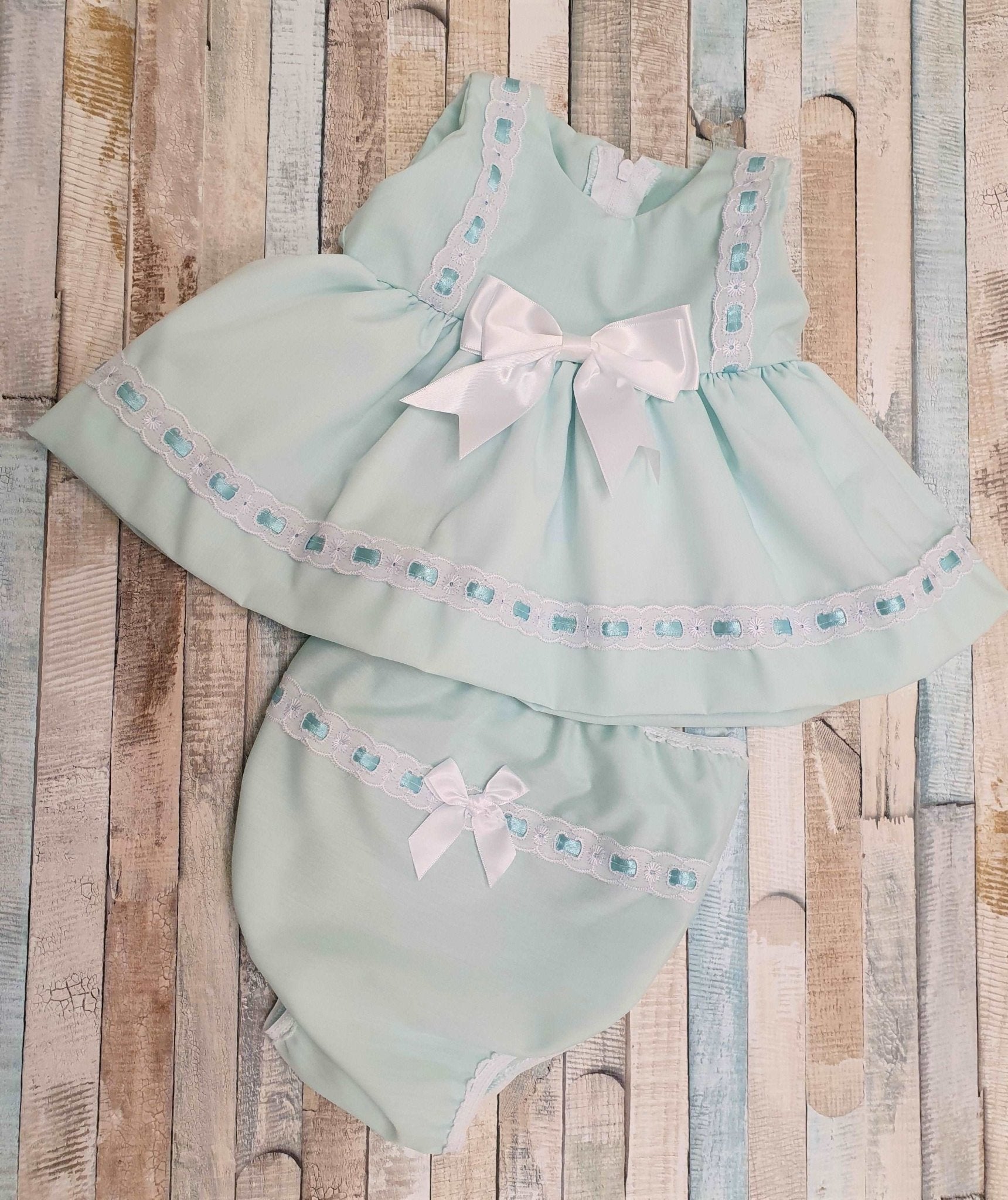 Baby Girls Mint Green Sleeveless Dress & Pants - Nana B Baby & Childrenswear Boutique