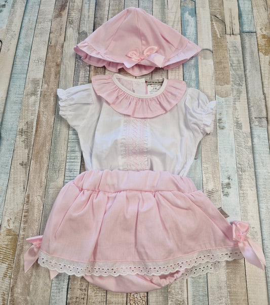 Baby Girls Pink And White 3 Piece Set - Nana B Baby & Childrenswear Boutique