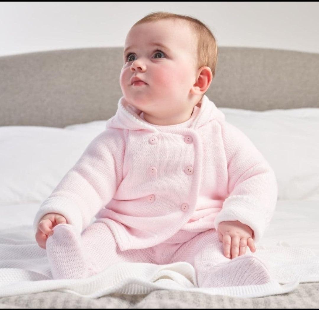 Baby Girls Pink Hooded Pram Coat