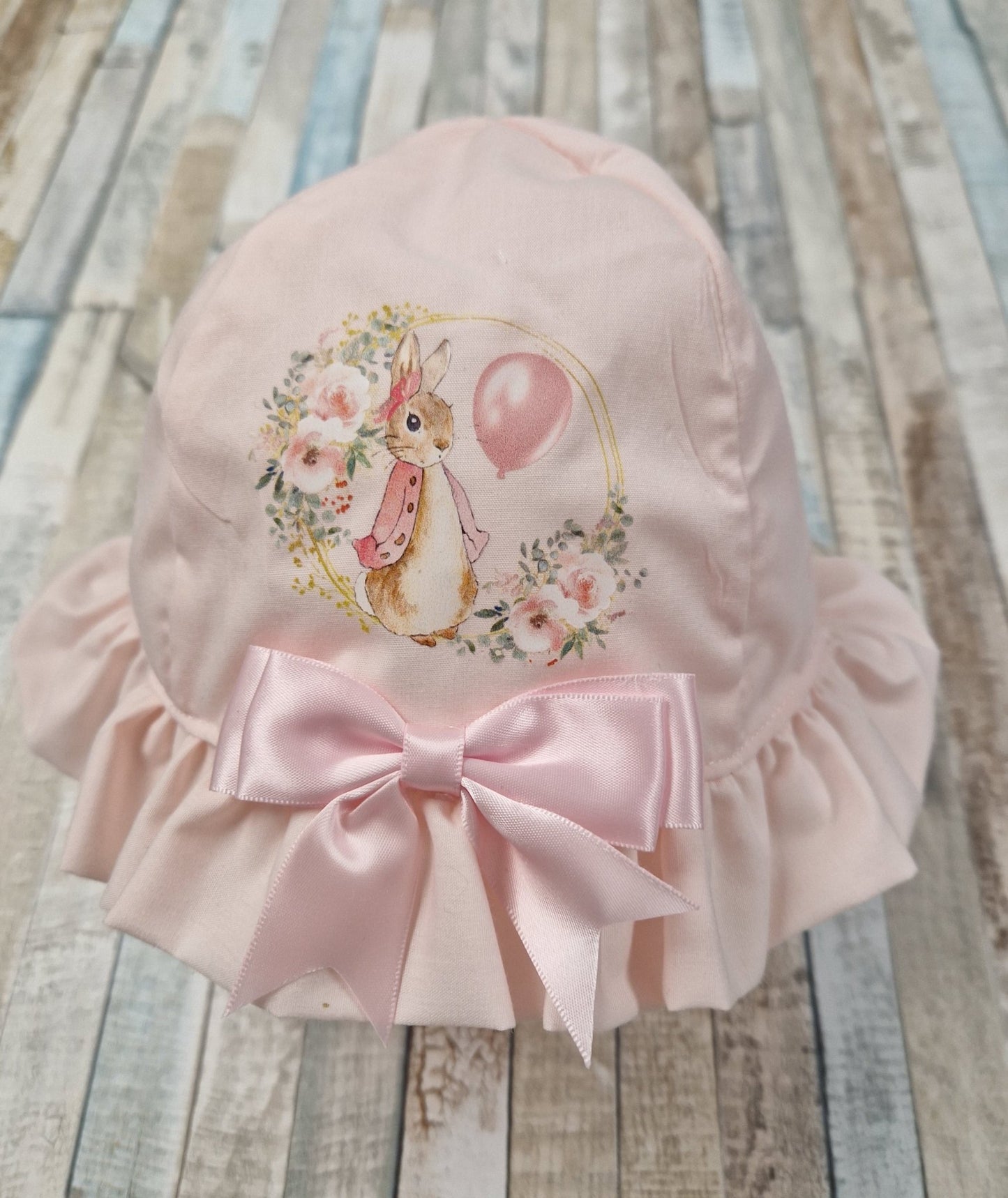 Baby Girls Pink Rabbit Printed Sun Hat - Nana B Baby & Childrenswear Boutique