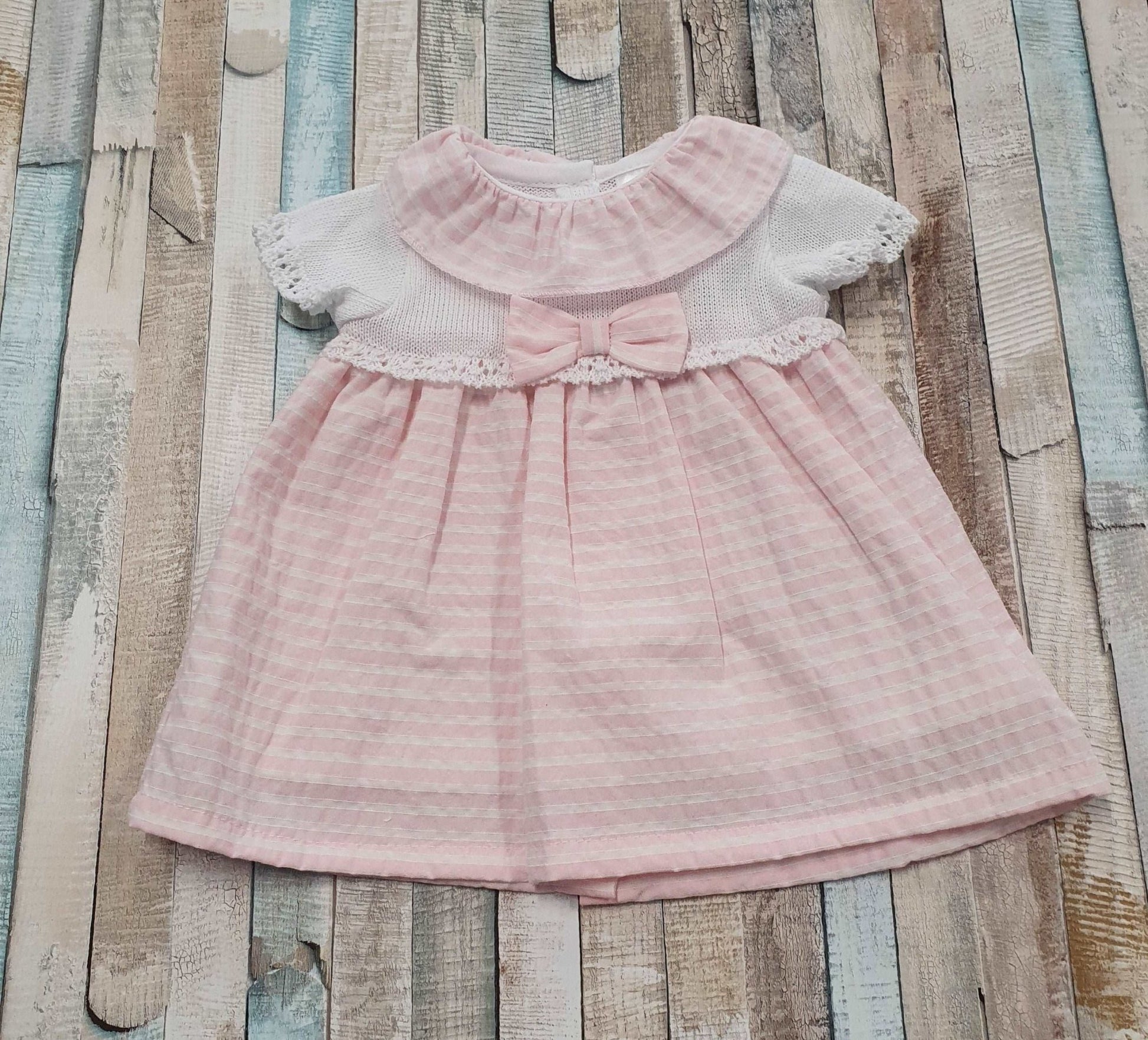 Baby Girls Pink & White Striped Dress - Nana B Baby & Childrenswear Boutique