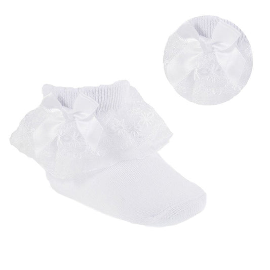 Baby Girls Soft Touch White Lace Ankle Socks - Nana B Baby & Childrenswear Boutique