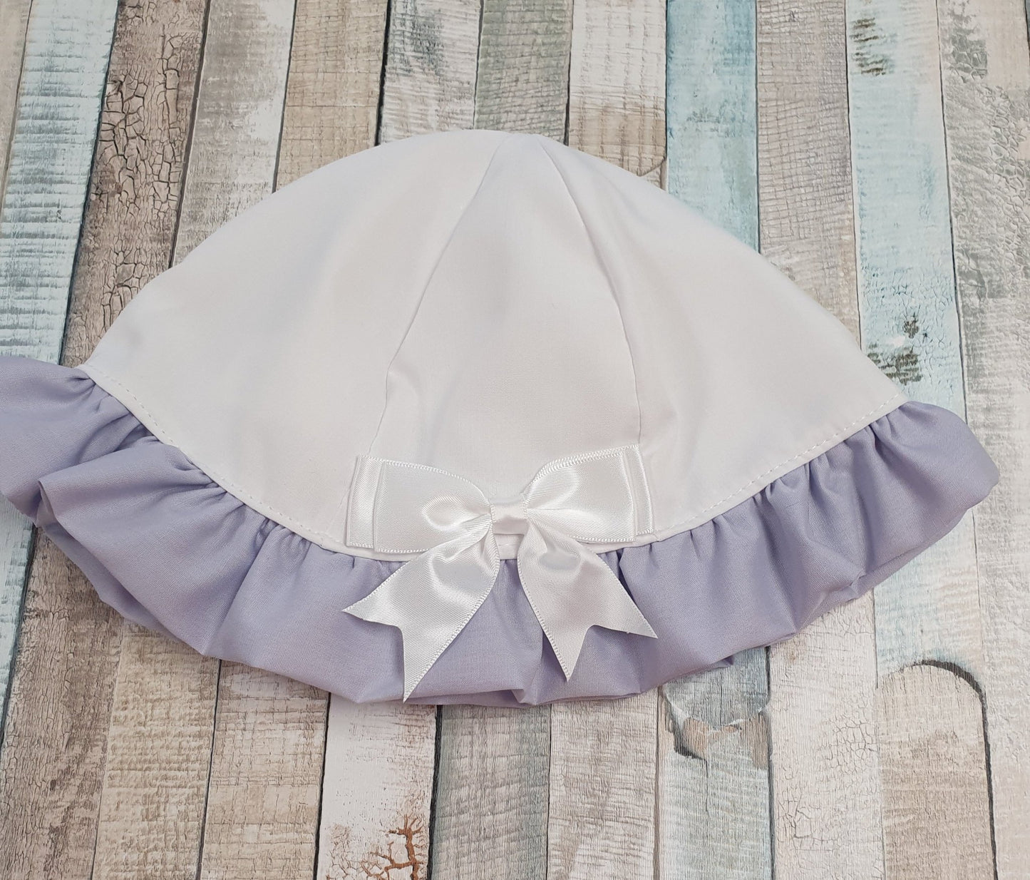 Baby Girls White And Lilac Sun Hat - Nana B Baby & Childrenswear Boutique