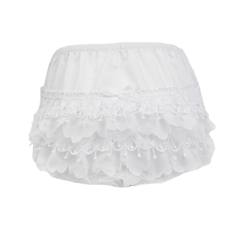 Baby Girls White Bell Lace Frilly Pants - Nana B Baby & Childrenswear Boutique