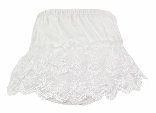 Baby Girls Pink Bell Lace Christening Knickers  Baby Cotton Frilly Pants 