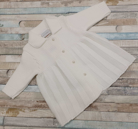 Baby Girls White Knitted Pearl Button Cardigan - Nana B Baby & Childrenswear Boutique