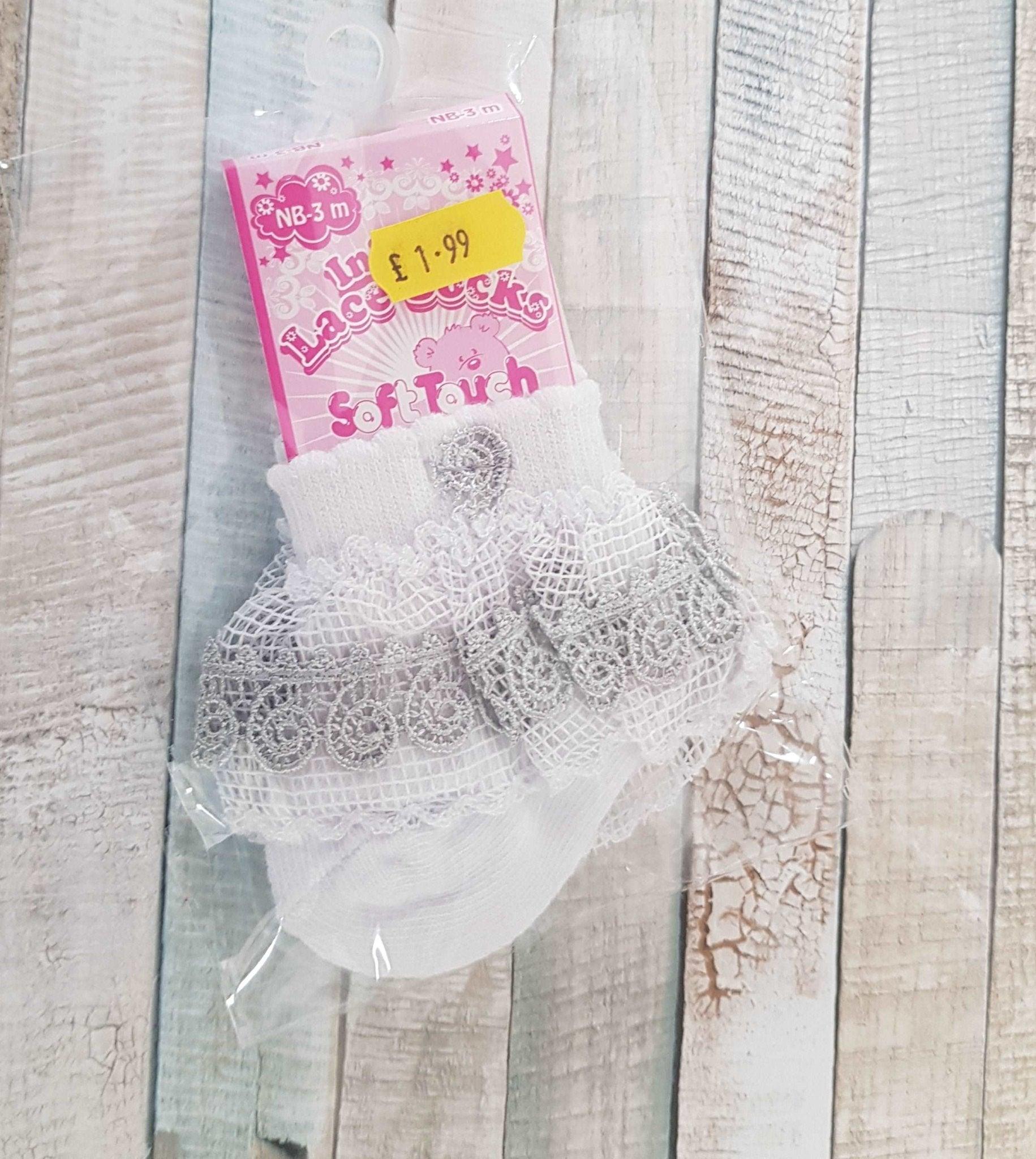 Baby Girls White Lace Trimmed Socks - Nana B Baby & Childrenswear Boutique