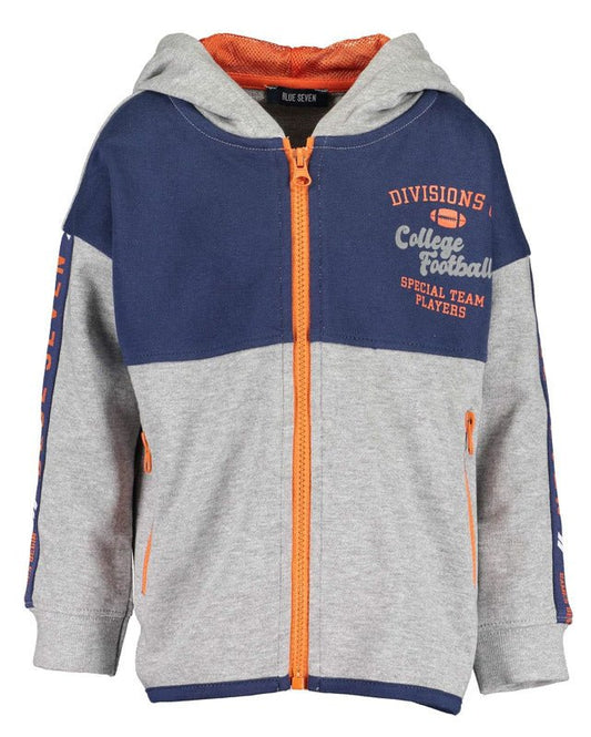 Blue College Style Hooded Jacket - Nana B Baby & Childrenswear Boutique