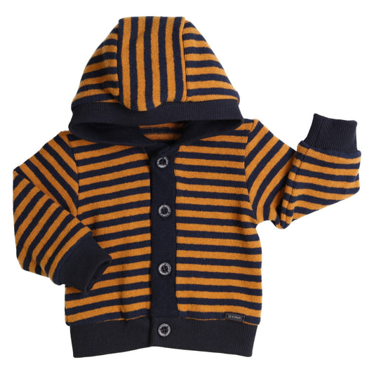 Boys Navy & Mustard Hooded Cardigan - Nana B Baby & Childrenswear Boutique