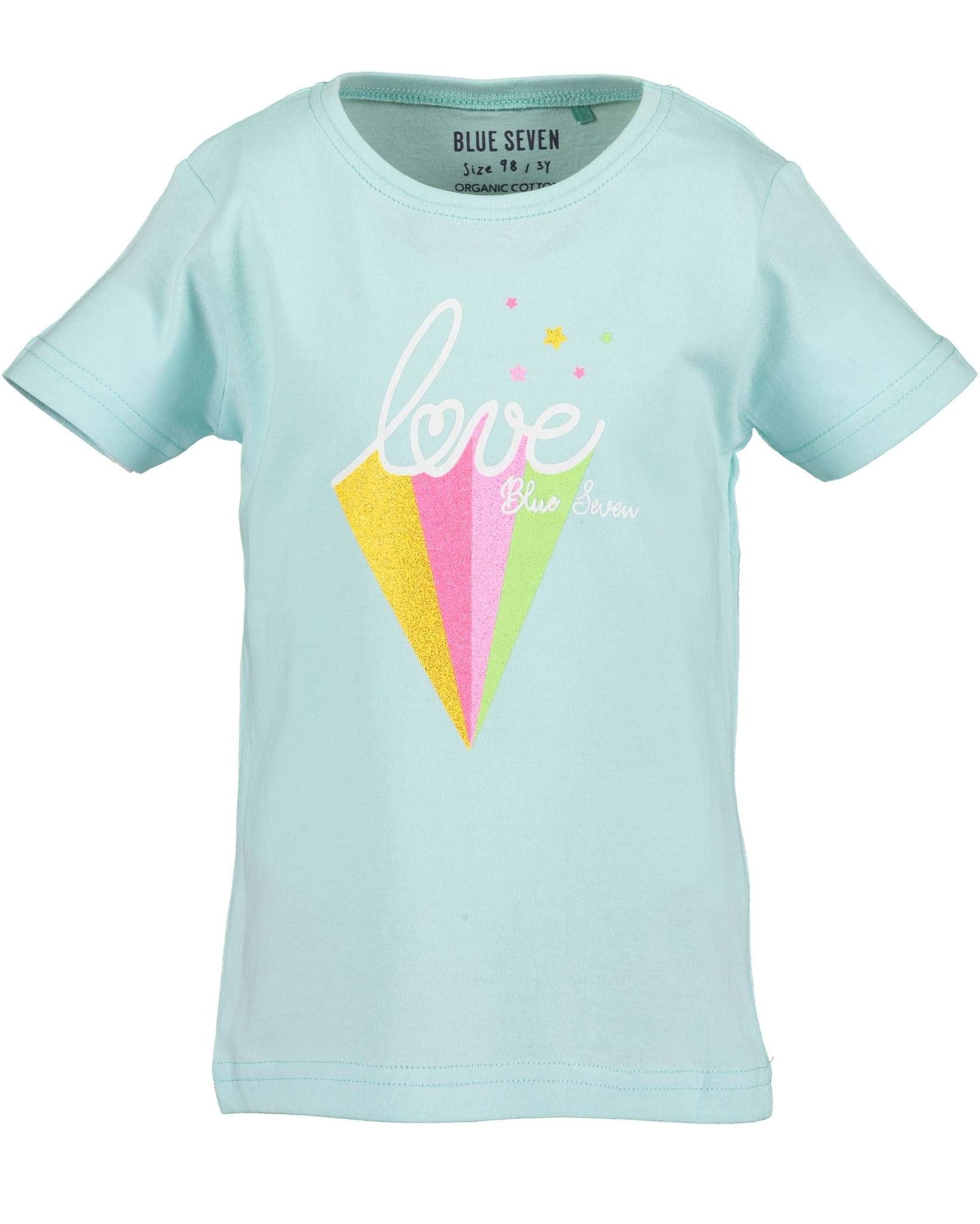 Girls Blue Love Glittery T Shirt - Nana B Baby & Childrenswear Boutique