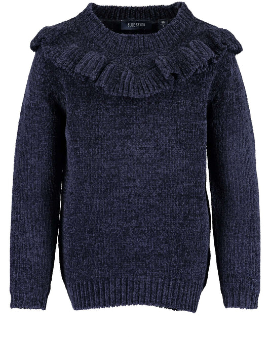 Girls Navy Chenille Jumper - Nana B Baby & Childrenswear Boutique