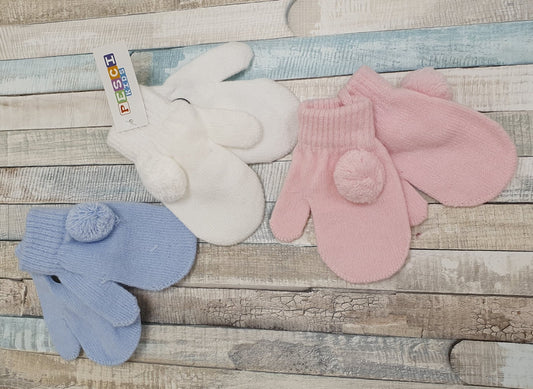 Knitted Baby Mittens With Pom Pom - Nana B Baby & Childrenswear Boutique
