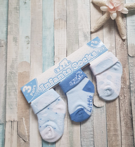 Pack Of 3 Pairs Baby Boys Ankle Socks - Nana B Baby & Childrenswear Boutique