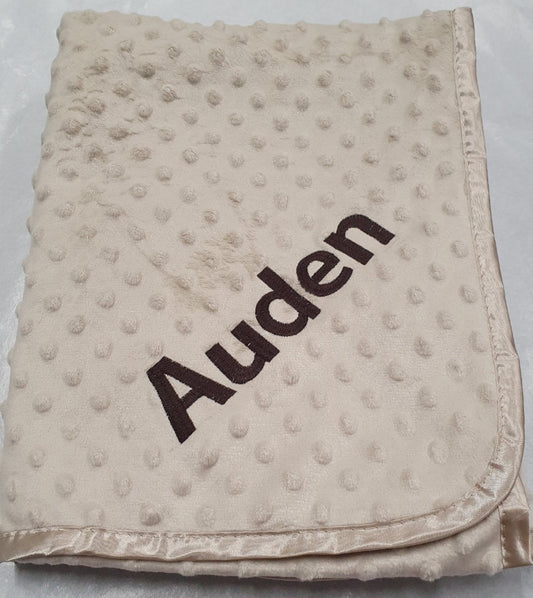 Personalised Beige "Dimple Embossed" Baby Wrap/Blanket - Nana B Baby & Childrenswear Boutique