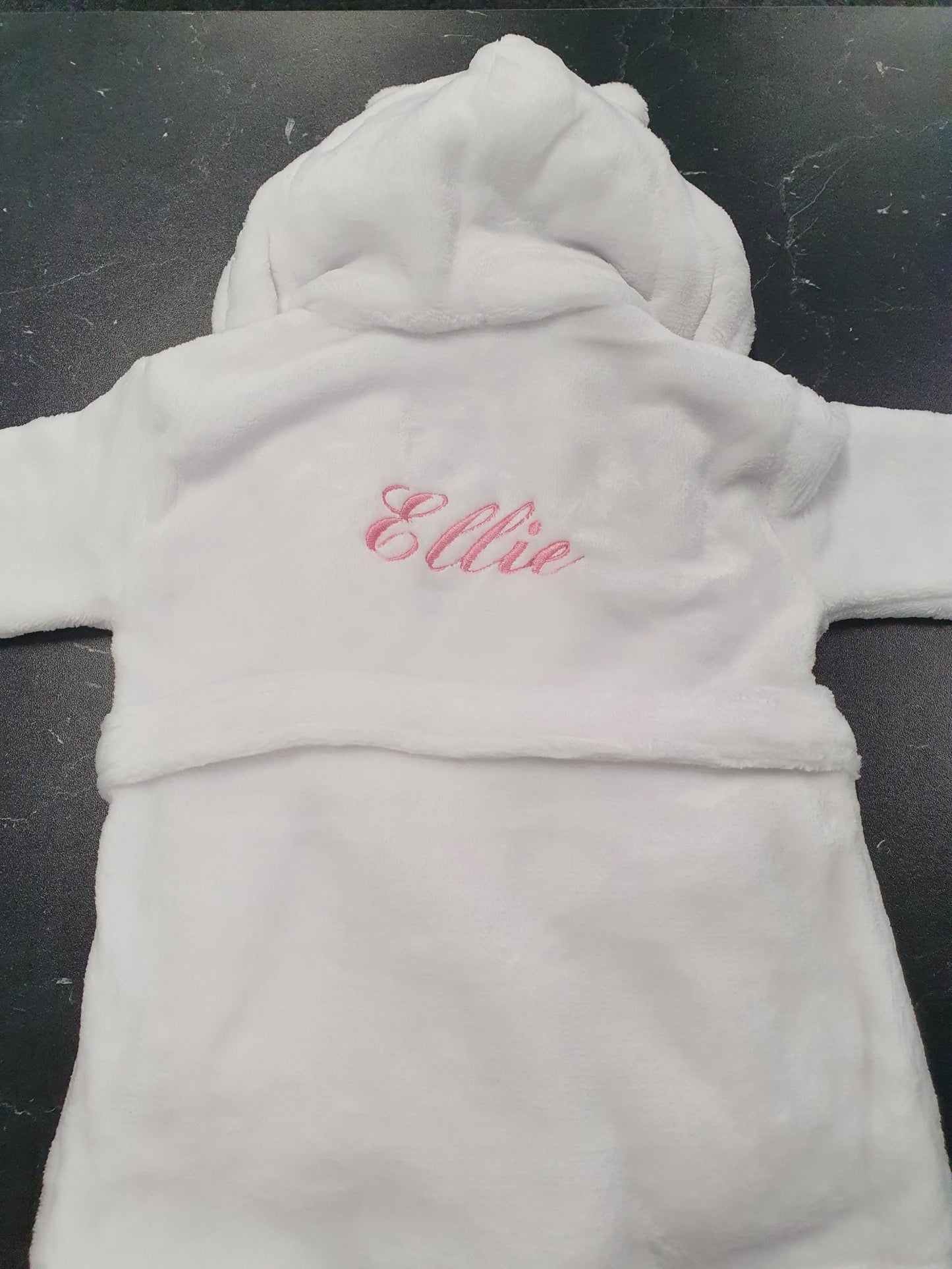 Personalised White Baby Hooded Dressing Gown - Nana B Baby & Childrenswear Boutique