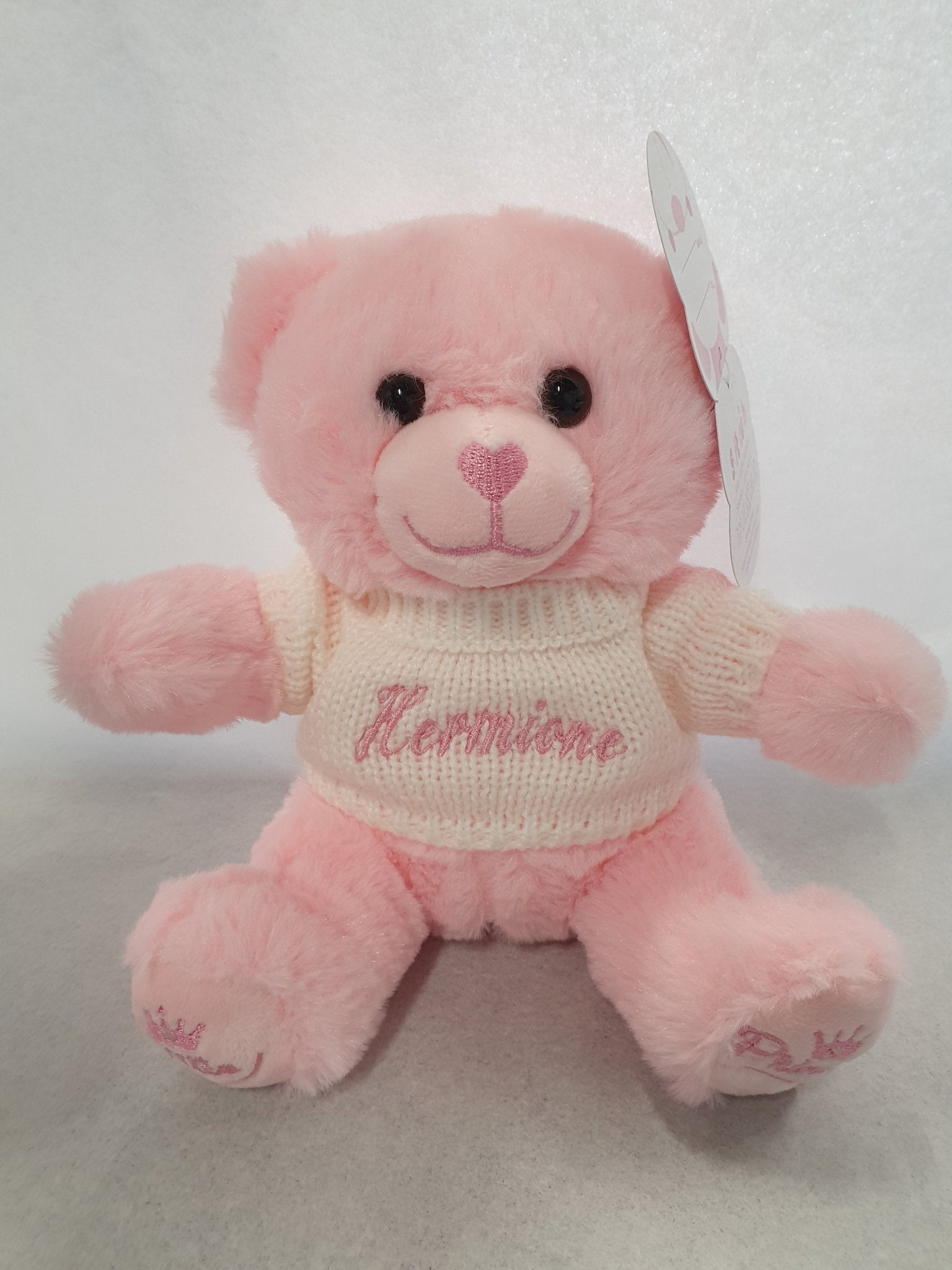 Pink Soft Teddy With Personalised Jumper - Nana B Baby & Childrenswear Boutique