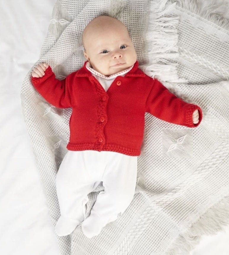 Red Cardigan With Collar - Nana B Baby & Childrenswear Boutique