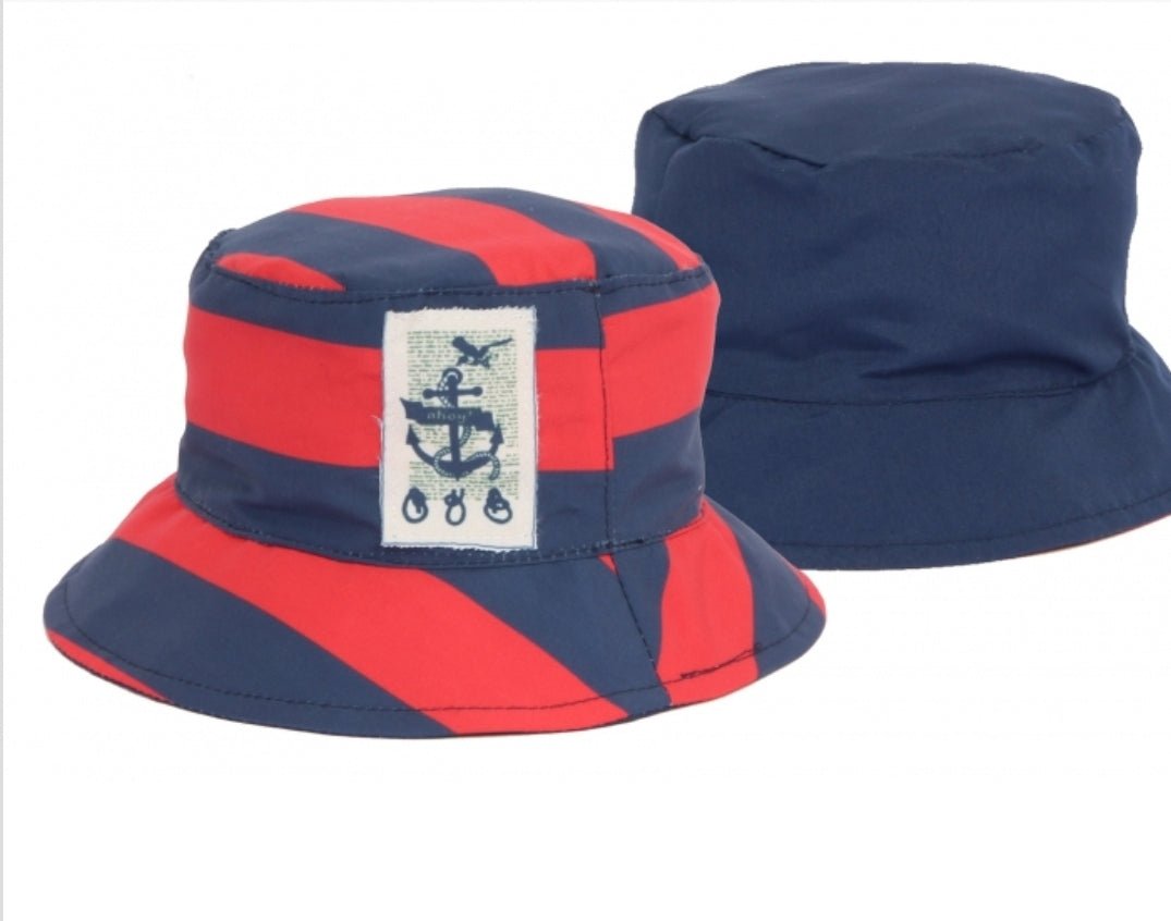Red & Navy Striped Bucket Hat - Nana B Baby & Childrenswear Boutique