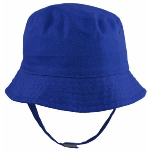 Royal Blue Plain Bucket Hat With Chin Strap - Nana B Baby & Childrenswear Boutique