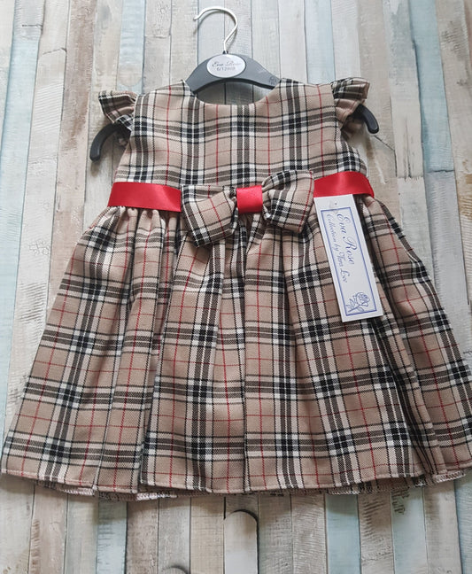 Tara Lee Beige Tartan Dress - Nana B Baby & Childrenswear Boutique