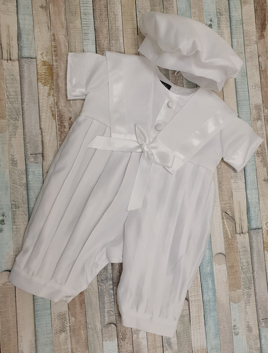 Vivaki White Boys Sailor Christening Romper - Nana B Baby & Childrenswear Boutique