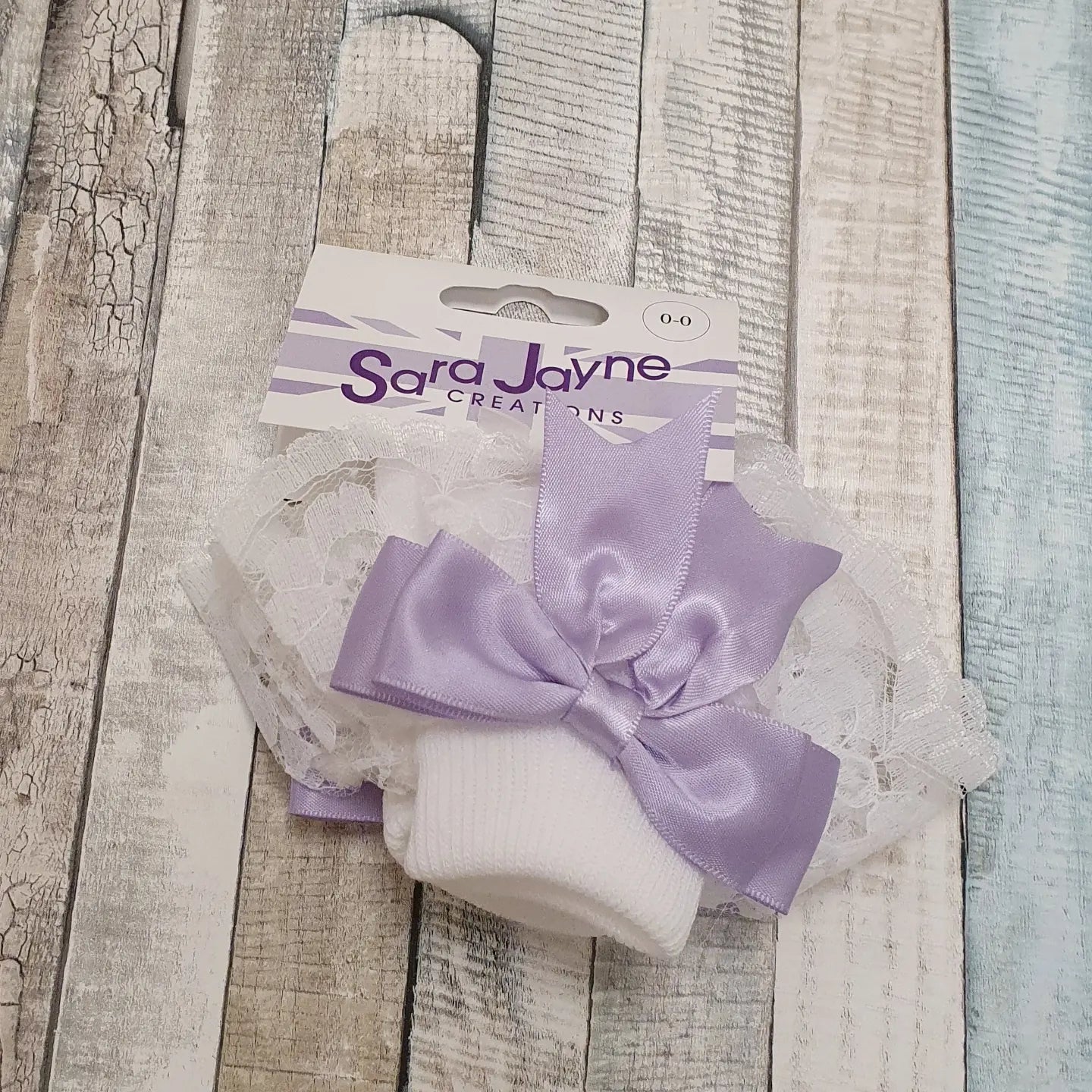 White Frilly Socks With Lilac Ribbon - Nana B Baby & Childrenswear Boutique