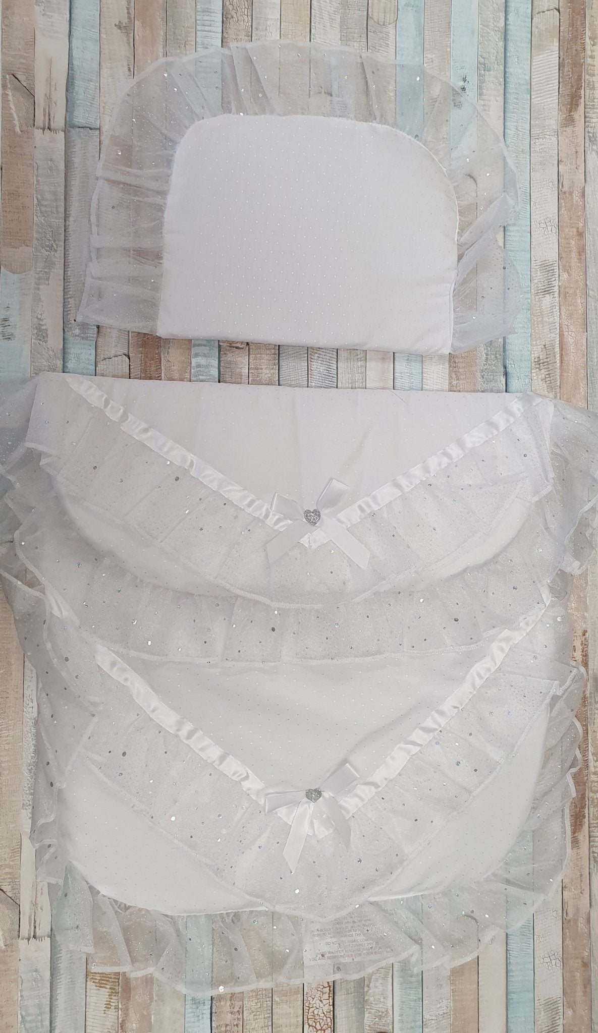 White Organza Lace Pram Set - Nana B Baby & Childrenswear Boutique